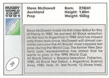 1991 Regina Rugby World Cup #39 Steve McDowall Back
